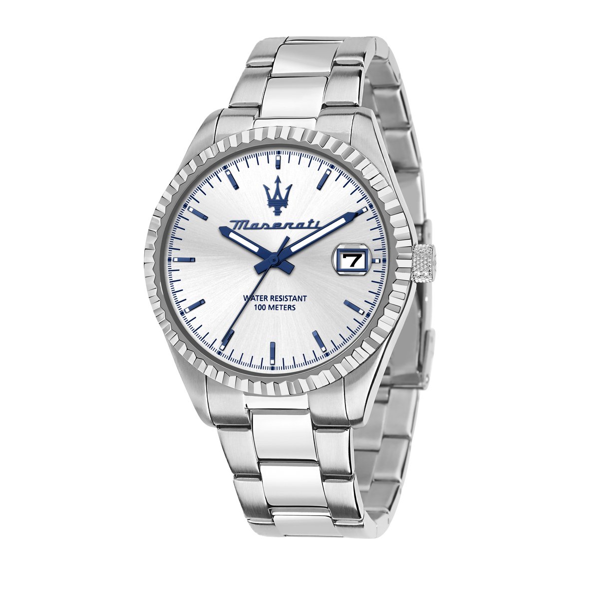 Maserati - R8853100045 - Competizione - watch - zilverkleurig - blauw - herenhorloge - 43 MM