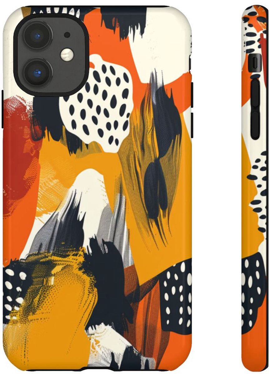 Abstracte Kleurrijke Penseelstreken – Telefoonhoesje Geschikt voor iPhone 11