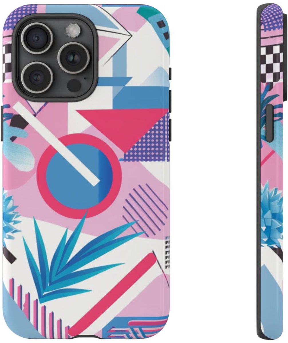 Kleurrijk Geometrisch Abstract Patroon – Telefoonhoesje Geschikt voor iPhone 15 Pro Max