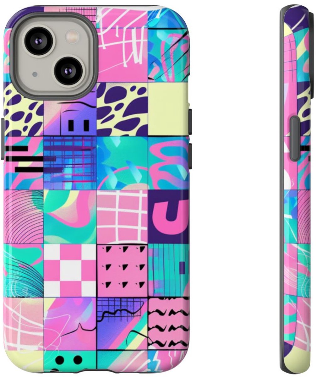 Kleurrijk Abstract Geometrisch Patroon – Telefoonhoesje Geschikt voor iPhone 14