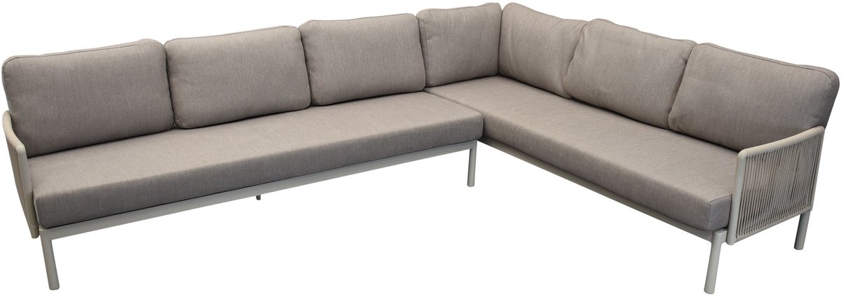 Joshua hoek loungeset 2 delig aluminium latte
