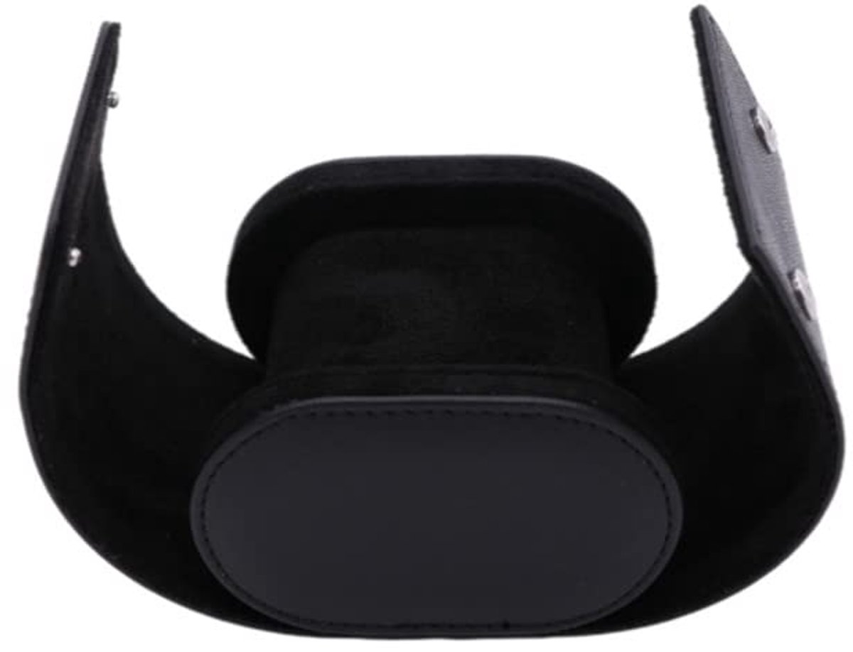 Eono Watch Roll Reiskoffer voor 1 Horloge, Horlogekast voor Heren Horloge Display Opbergdoos Draagbare Horlogerol PU Leren Horlogedoos voor Opbergen en Display, Zwart