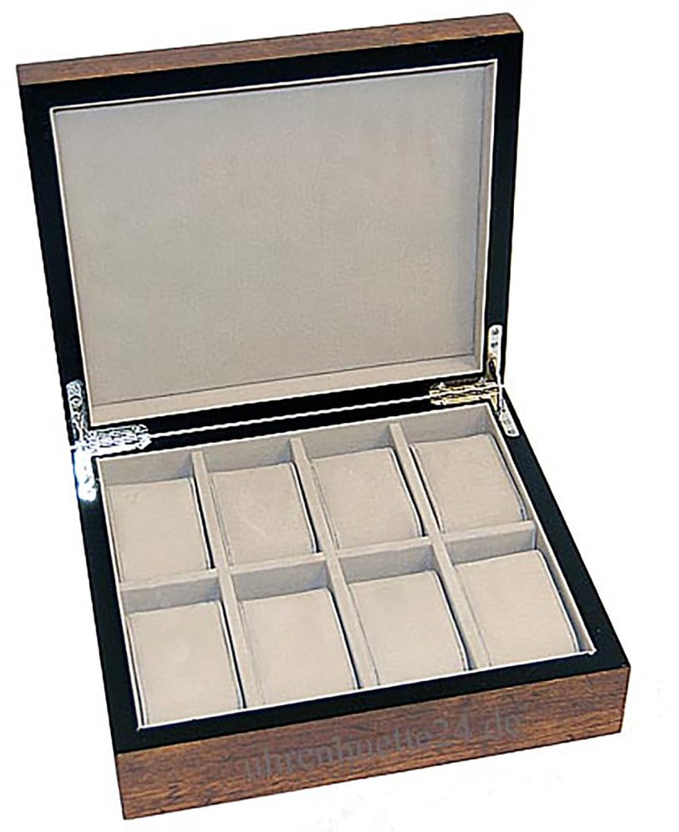 Uhrenhuette horlogebox van echt hout W-062 voor 8 horloges 704