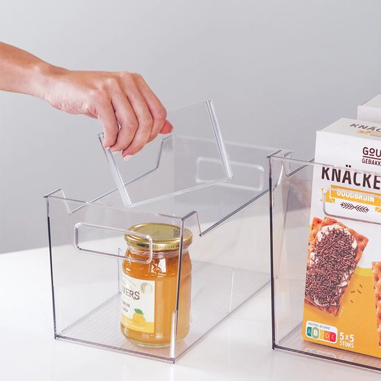 So Clever x Vacane Opbergbakje met Verdeler Large - Transparant - Sorteervakken | Stapelbaar | BPA-vrij