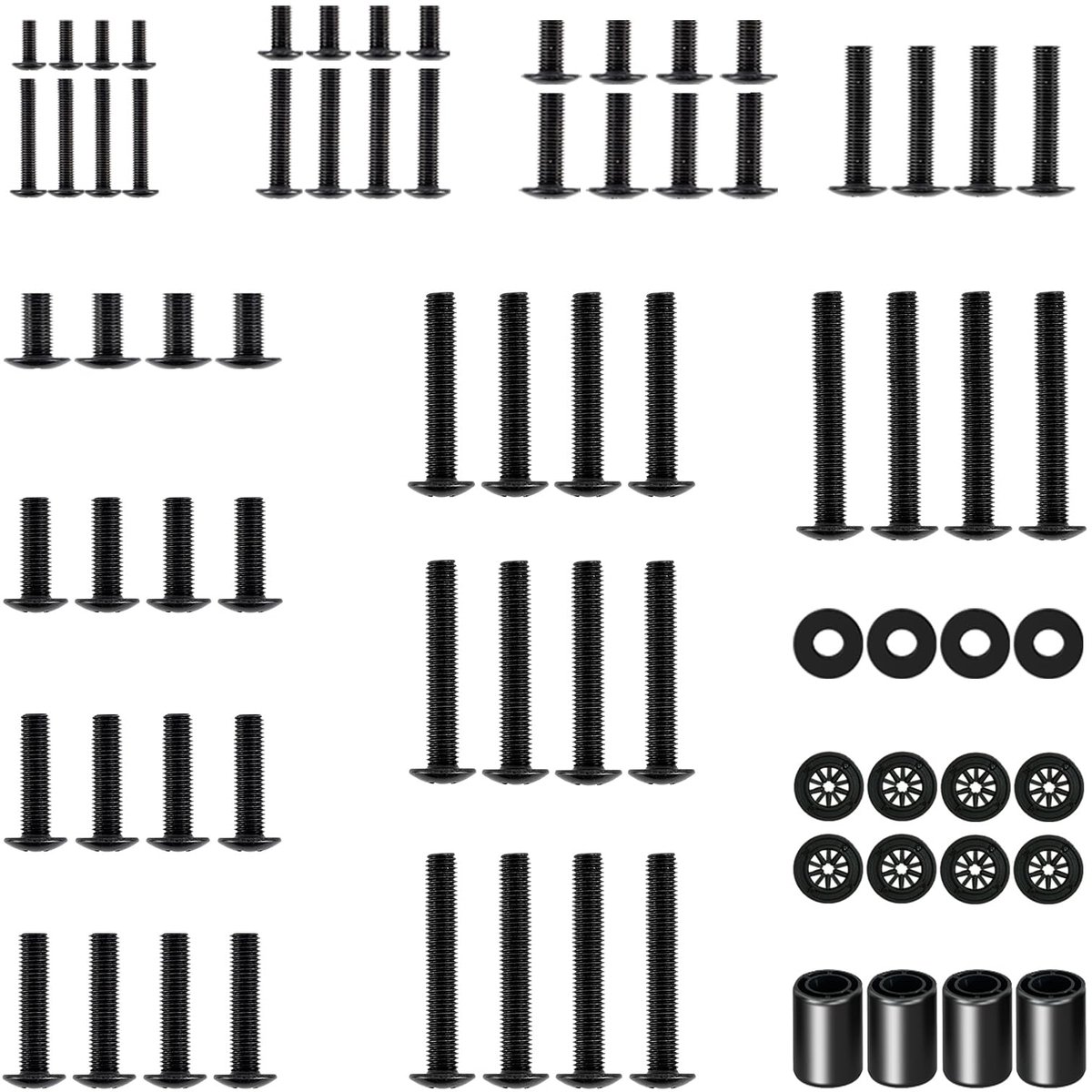 ELIVED Universele VESA-schroevenset voor tv-montage, hardwarekit past op de meeste tv's of monitoren tot 80 inch, inclusief M4 M5 M6 M8-schroeven, afstandhouders en ringen, EV033