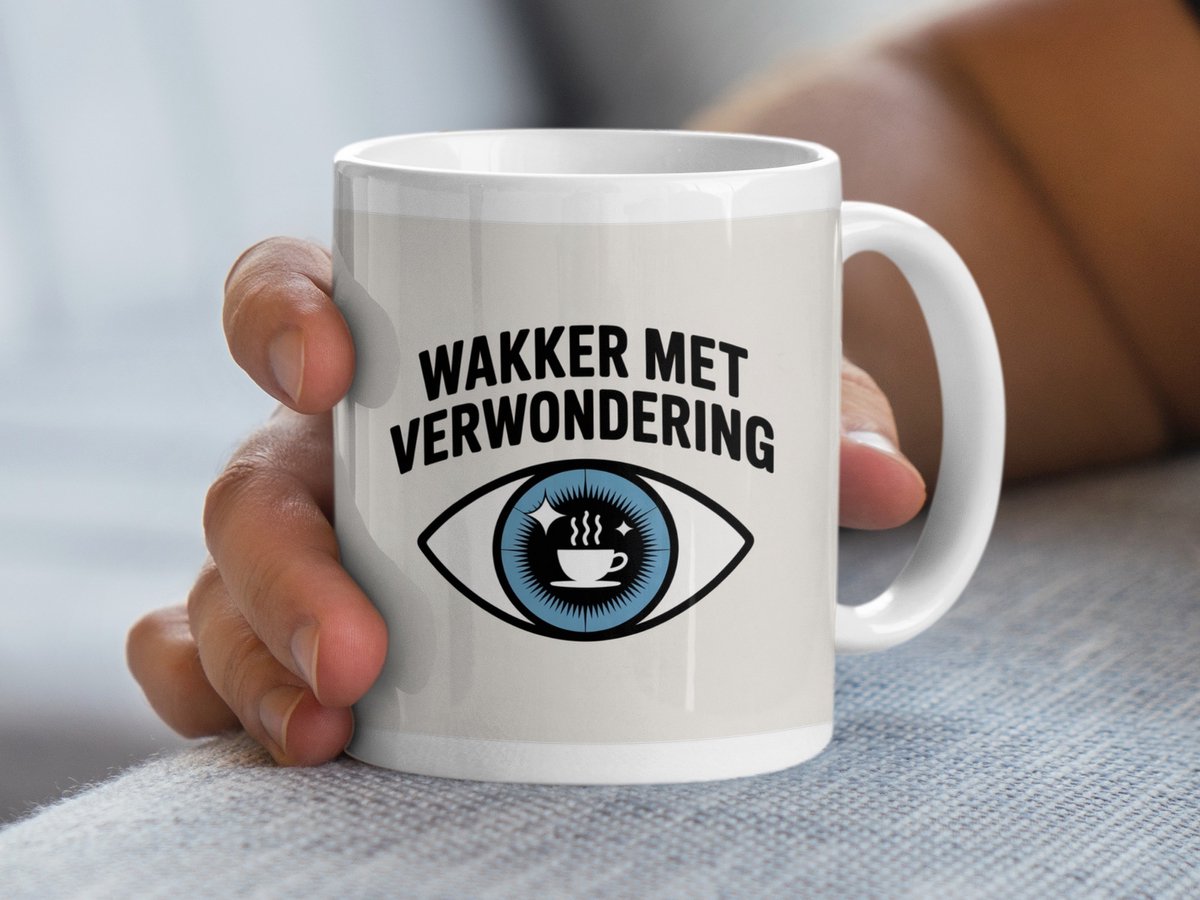 Wakker Met Verwondering Mok, Koffie Liefhebber Geschenk, Inspirerende Koffiemok, Blauw Oog Mok, Unieke Mok, Creatieve Mok