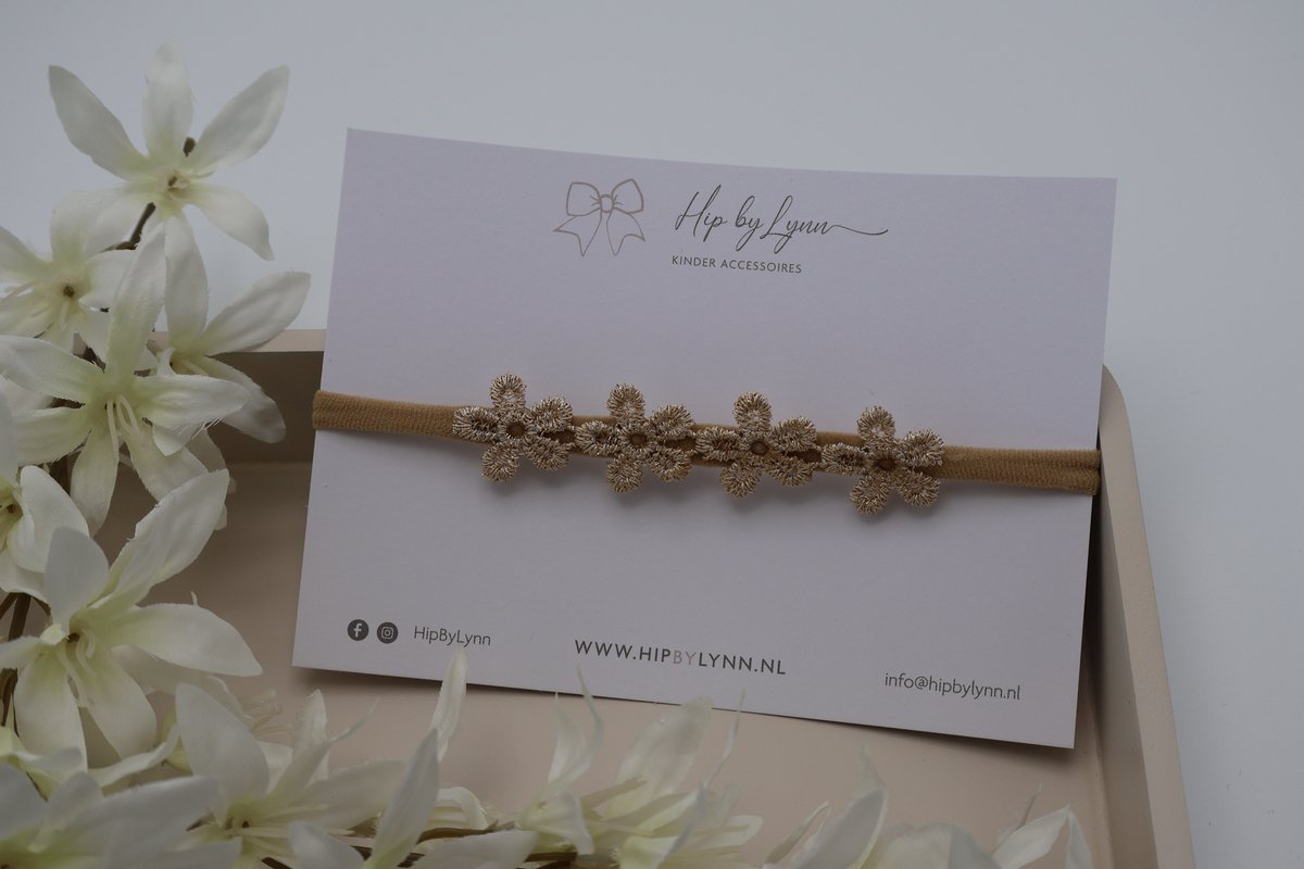 HipByLynn - Haarband Puck - Goud - Haarklem - Kinderaccessoires - Haaraccessoires - Haarband voor meisjes - Haarband voor Baby's