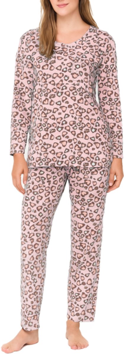 Dames Pyjamaset met Panterprint 2320 Maat- L Roze