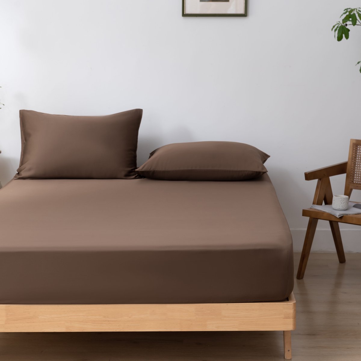 Bamboe hoeslaken Coffee Brown donkerbruin 200x220 cm – Topdekmatras hoeslaken, zacht, ademend & hypoallergeen | Boomba Bamboo®