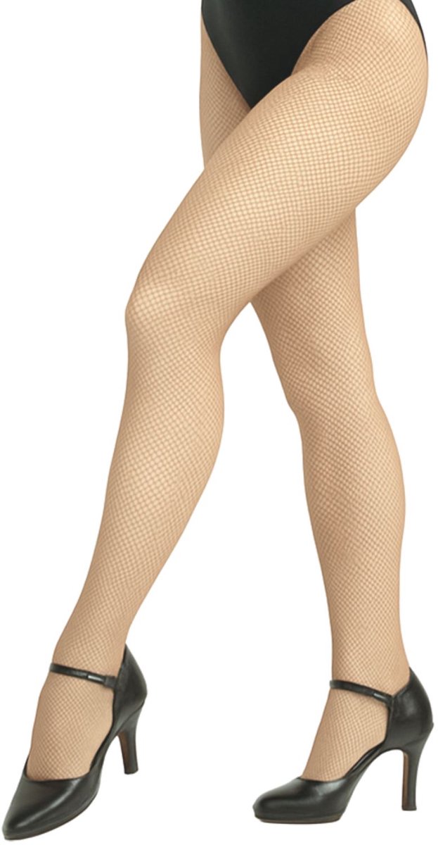 Dancer Dancewear® Netpanty Lichte huidskleur BLOND | Professionele Fishnet panty | Dans en show | L/XL