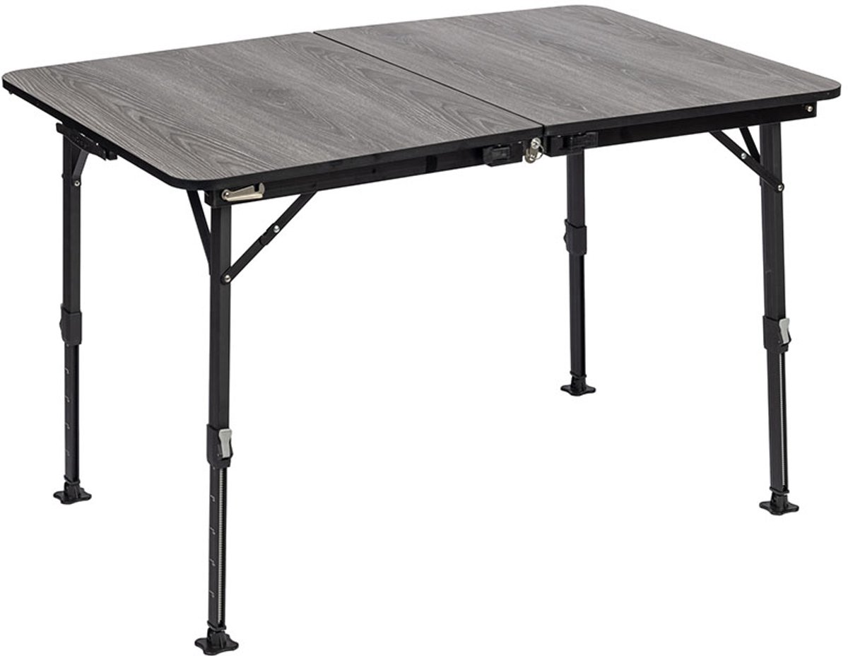 Brunner Elùtop Compack Extension - Campingtafel 116/155 x 78 x 49,5/80 cm + 39 x 78 x 31 cm - Honingraat blad - Verstelbare poten - Inclusief draagtas