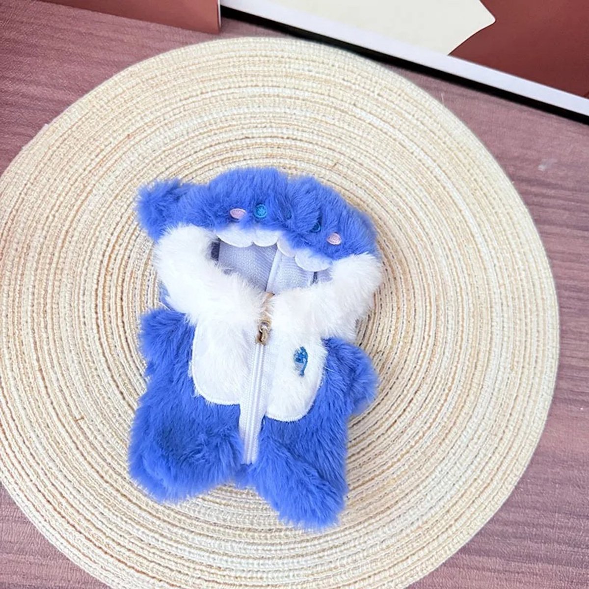 Doudou Vêtements Labubu Tenue Pull Salopette Bleue Pour Labubu 17cm - Vêtements Accessoires DIY Compatibles Peluche Labubu, Cadeau Créatif Enfants Garçons Filles