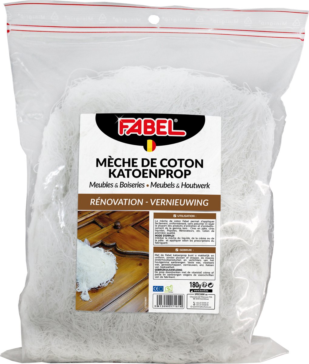 Fabel - Katoenprop - Voor het eenvoudig aanbrengen van houtproducten - 180 gr
