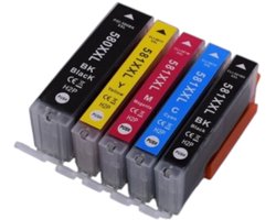 KATRIZ® Huismerk Inkt PGI-580XXL / CLI-581XXL – 5 Stuks – Compatible voor Canon PIXMA TS8350 / TR8550 / TS6250 / TS8150 / TS705 – Extra Hoge Capaciteit – Alternatief voor Canon Cartridges