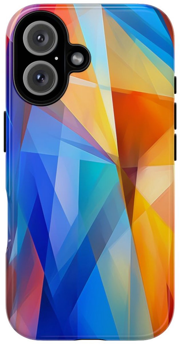Levendig Geometrisch Abstract Ontwerp – Telefoonhoesje Geschikt voor iPhone 16