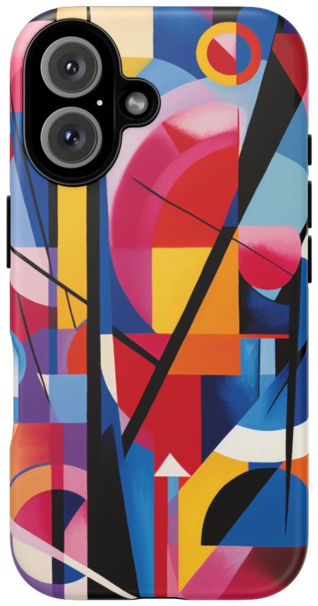 Abstracte Geometrische Kleurencompositie – Telefoonhoesje Geschikt voor iPhone 16