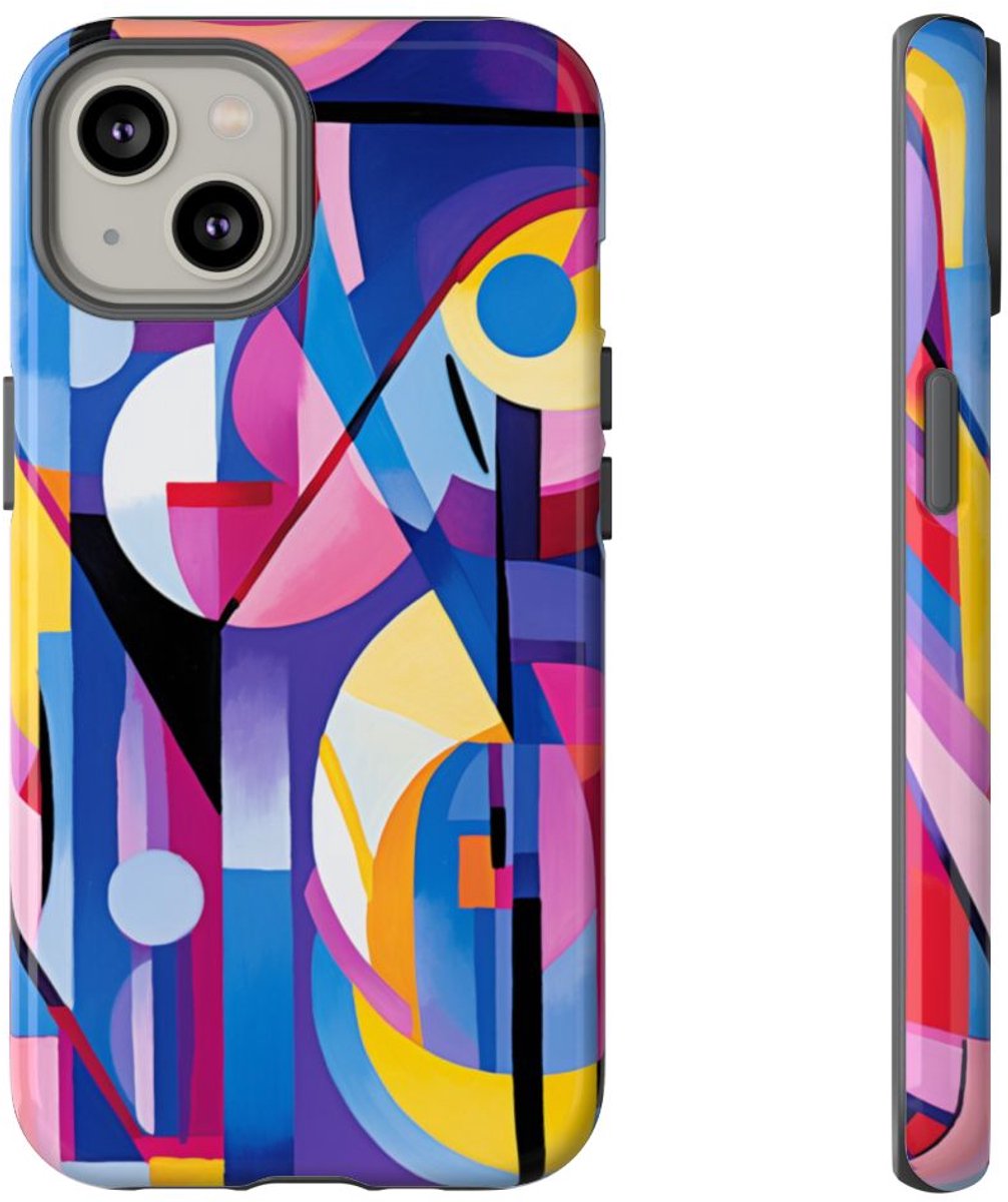 Kleurrijk Abstract Geometrisch Ontwerp – Telefoonhoesje Geschikt voor iPhone 14