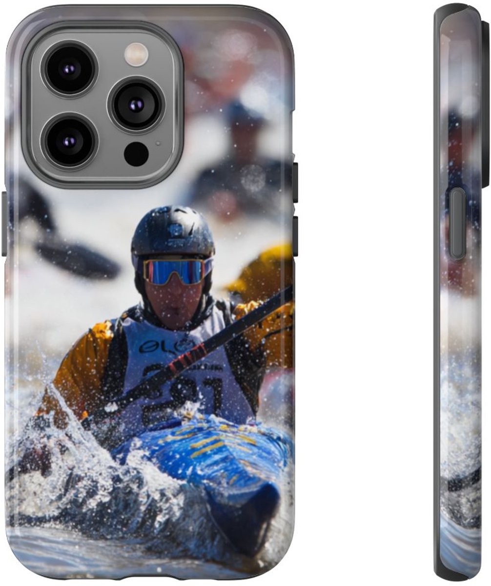 Kajakrace Actie Scène – Telefoonhoesje Geschikt voor iPhone 14 Pro