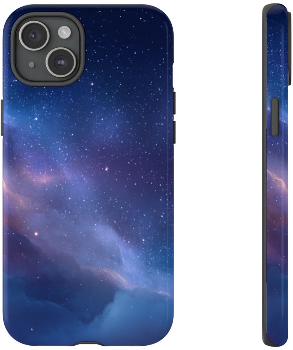 Dromerige Sterrennacht met Nevels – Telefoonhoesje Geschikt voor iPhone 15 Plus