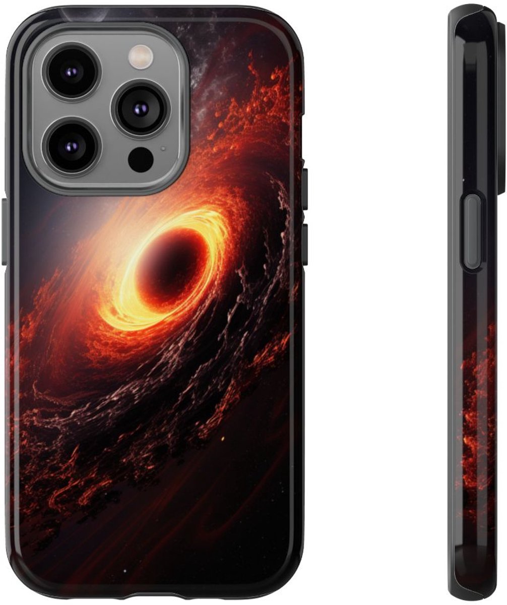 Vurige Zwarte Gat in de Ruimte – Telefoonhoesje Geschikt voor iPhone 14 Pro