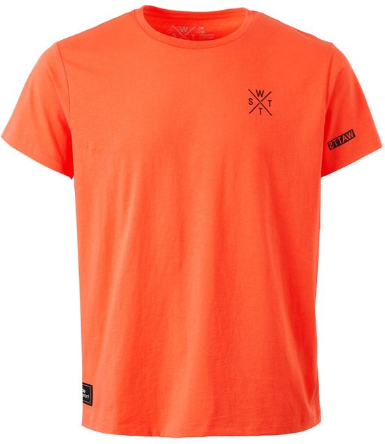 T-shirt unisexe WATTS WATTS01, col rond, Katoen bio, uni, corail, orange - Taille XXL