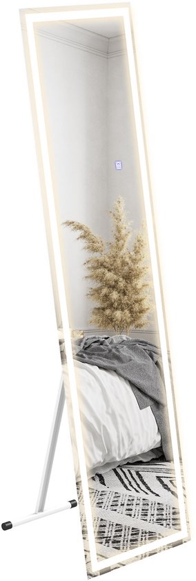 HOMCOM - Miroir intégral - Verre trempé - Métal - Wit