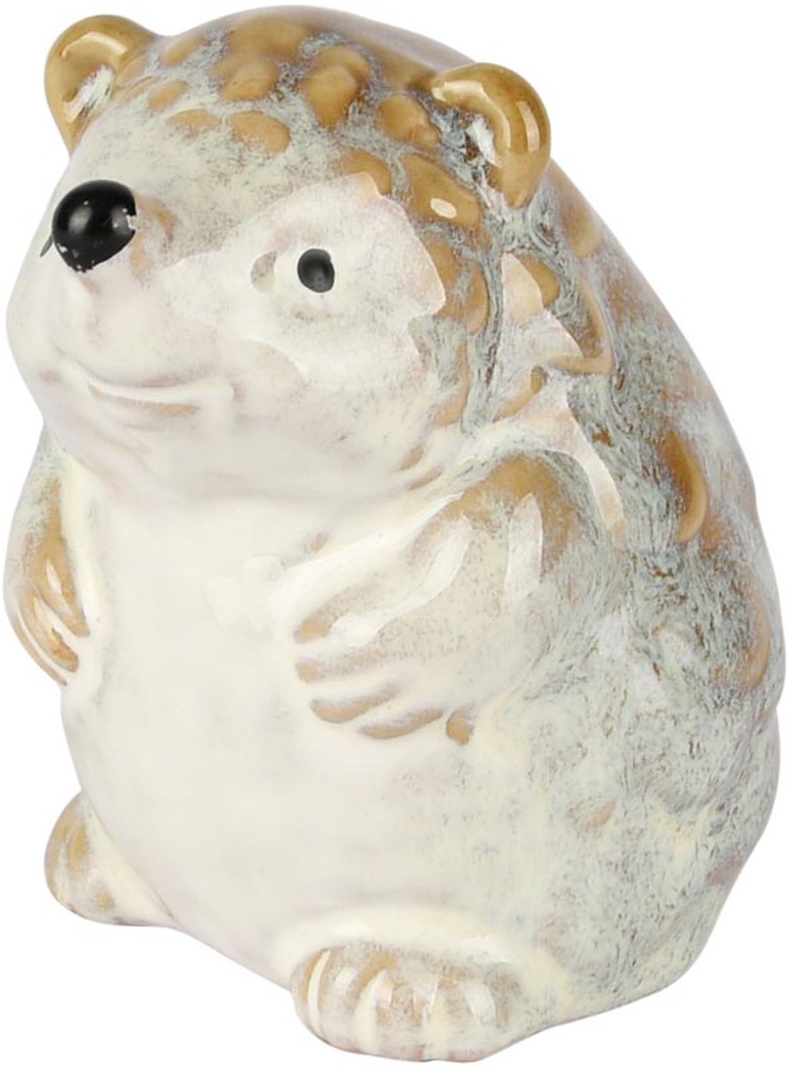 dekoratief Egeltje, wit/grijs/beige, porselein, 9x6x9cm | A255101