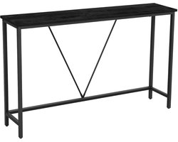 DiBasso Wandtafel - 120 x 23 x 74 cm (L x B x H) - Sidetable - Smalle Haltafel - Consoletafel - Console tafel smal - Side table - Metaal - Hout - Zwart
