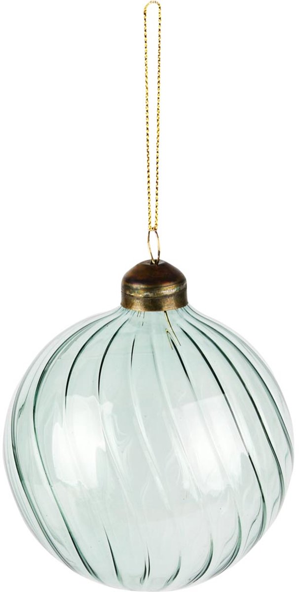 dekoratief Hanger kerstbal, groen, glas, 8x8x9cm | A255494