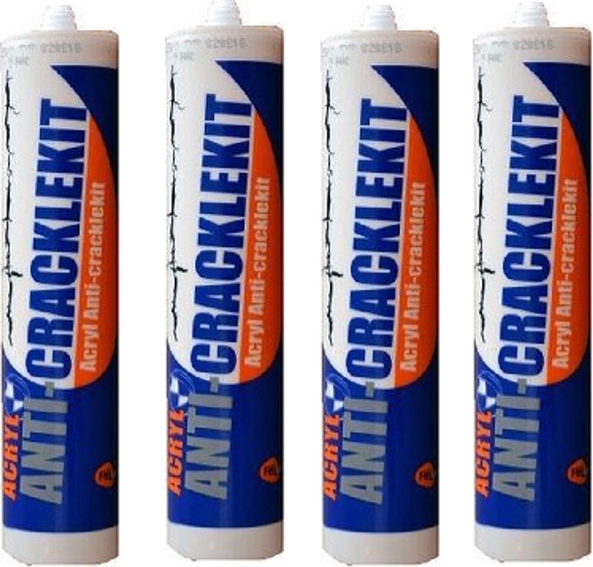 Anti Cracklekit Acryl koker 310ml kleur wit 4 stuks