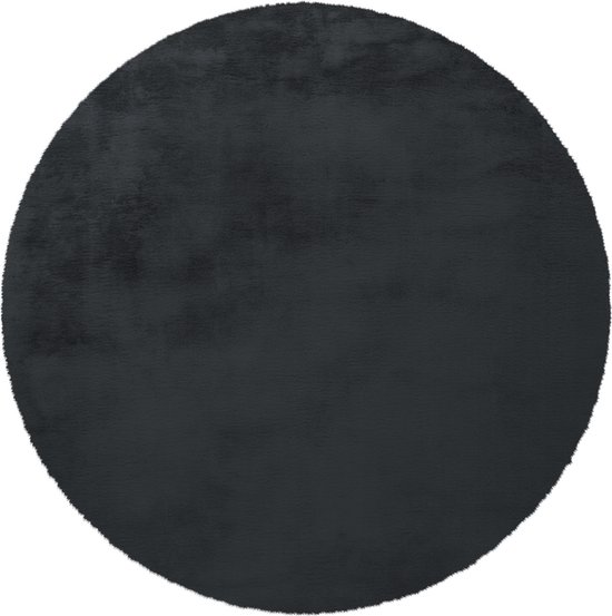 Arte Espina - Hoogpolig Vloerkleed - 160cm Rond - Zwart