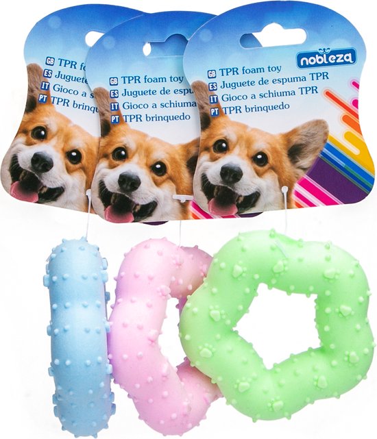 Nobleza Hondenspeelgoed - Puppyspeeltje om in te bijten - Puppy kauwspeelgoed rubber ring - Puppy bijtring - Roze - Nobleza