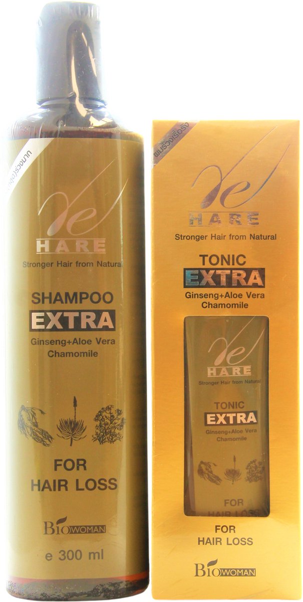 Re HareTonic tegen chronisch haarverlies, samen met Re Hare Shampoo tegen haaruitval