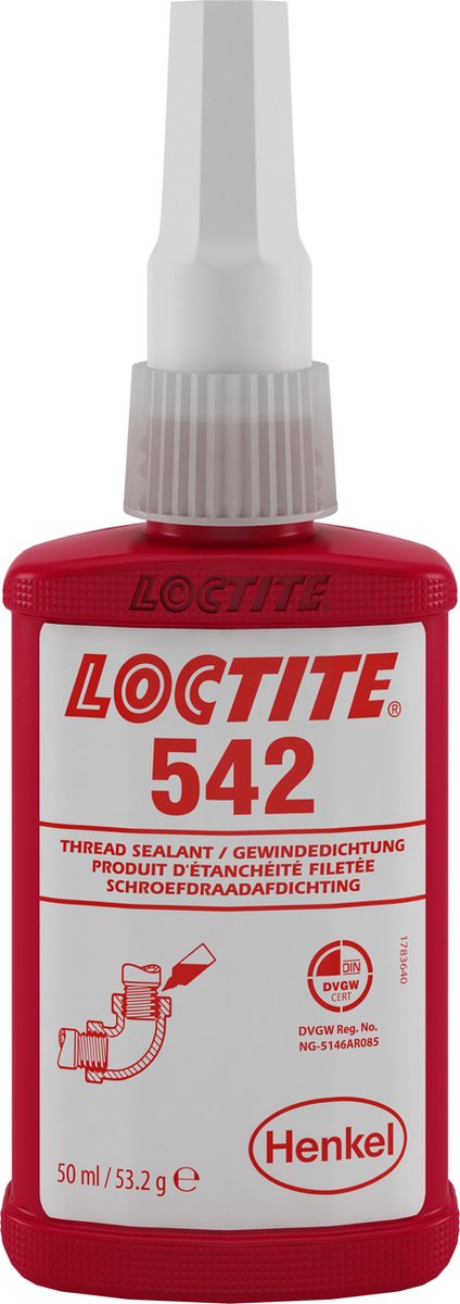 Loctite 542 Schroefdraadborging Medium tot ¾