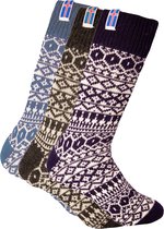Norfinde Noordse wollen sokken met een kleine geweven Ålandvlag, 3-Pack