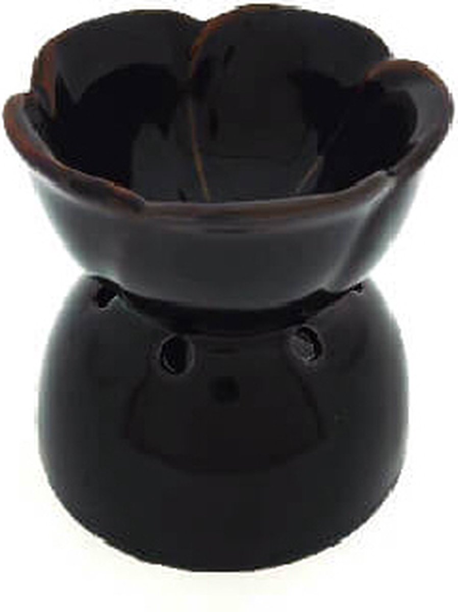 Aromabrander – Aromaverdamper – Aroma diffuser – Aromabrander - Olieverdamper - Aromadamper theelicht – Handgemaakt – bloem donkerbruin