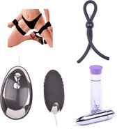 Kinky Couples Bondage Dick & Clit Set 4 Items Zwart - Spannend voor koppels - Sex speeltjes - Sex toys - Bondage - Erotiek - Stimulerend voor clitoris - Sexspelletjes voor mannen en vrouwen - Stimulerend voor G-spot - Seksspeeltjes – Stimulator