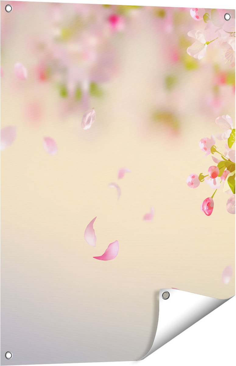 Gards Tuinposter Appelbloesem - Bloemen - 60x80 cm - Tuindoek - Tuindecoratie - Wanddecoratie buiten - Tuinschilderij Multikleur