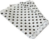 Prigta - Sacs en papier / sacs cadeaux - 50 pièces - 13,5x18 cm - blanc avec point noir