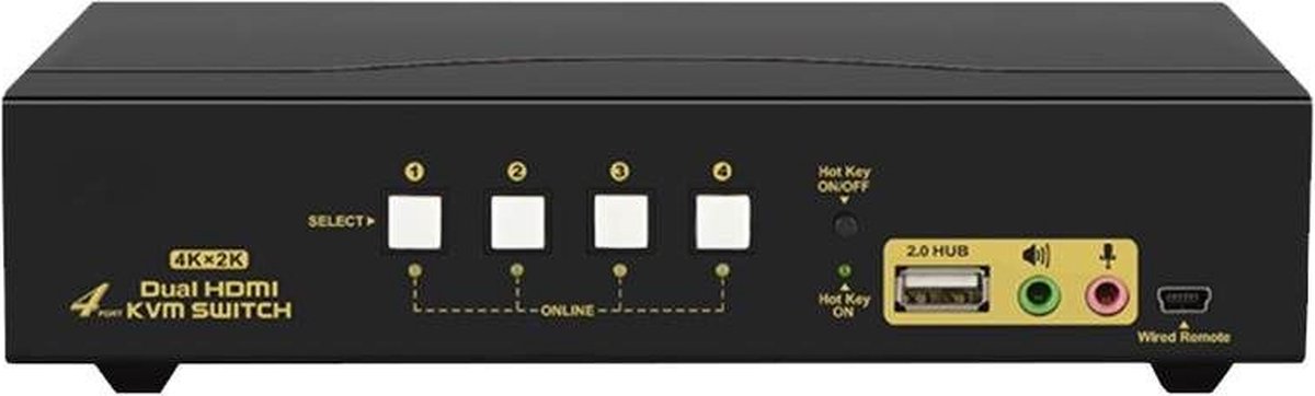 Auto detection Dual Monitor 4 PC's HDMI KVM switch