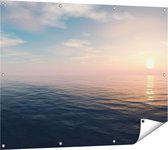 Gards Tuinposter Zee Water tijdens Zonsondergang - 120x90 cm - Tuindoek - Tuindecoratie - Wanddecoratie buiten - Tuinschilderij