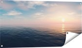 Gards Tuinposter Zee Water tijdens Zonsondergang - 100x50 cm - Tuindoek - Tuindecoratie - Wanddecoratie buiten - Tuinschilderij