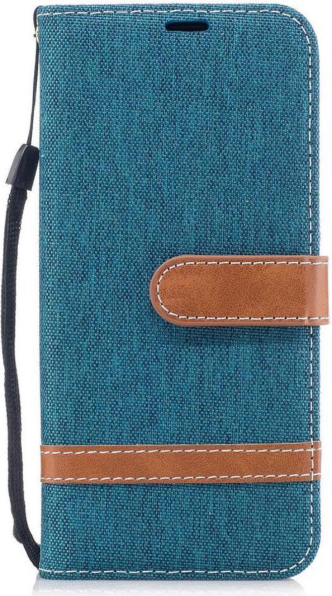 Two-Tone Portemonnee Hoesje Blauw Geschikt voor Samsung Galaxy A8 -2018