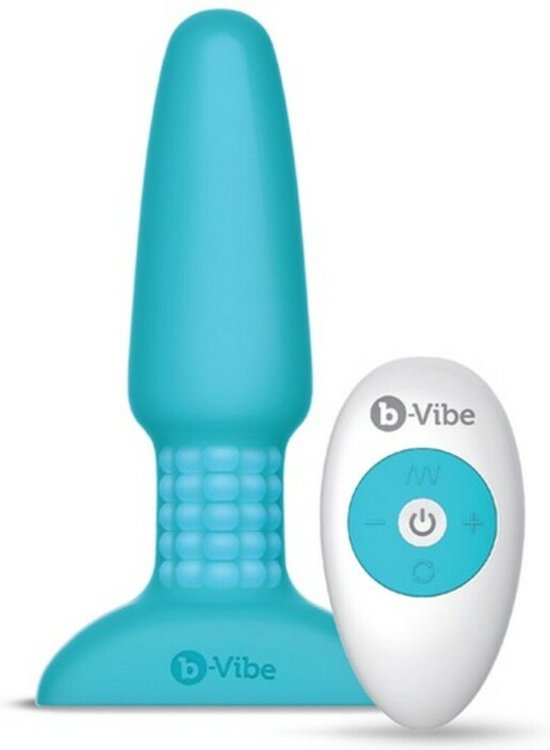 B Vibe Rimming Remote Control Buttplug - Blauw
