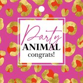 Set 5 kadokaartjes klein – gefeliciteerd - Feestje - party animal - feestbeest - Happy Birthday - verjaardag - Wildcards