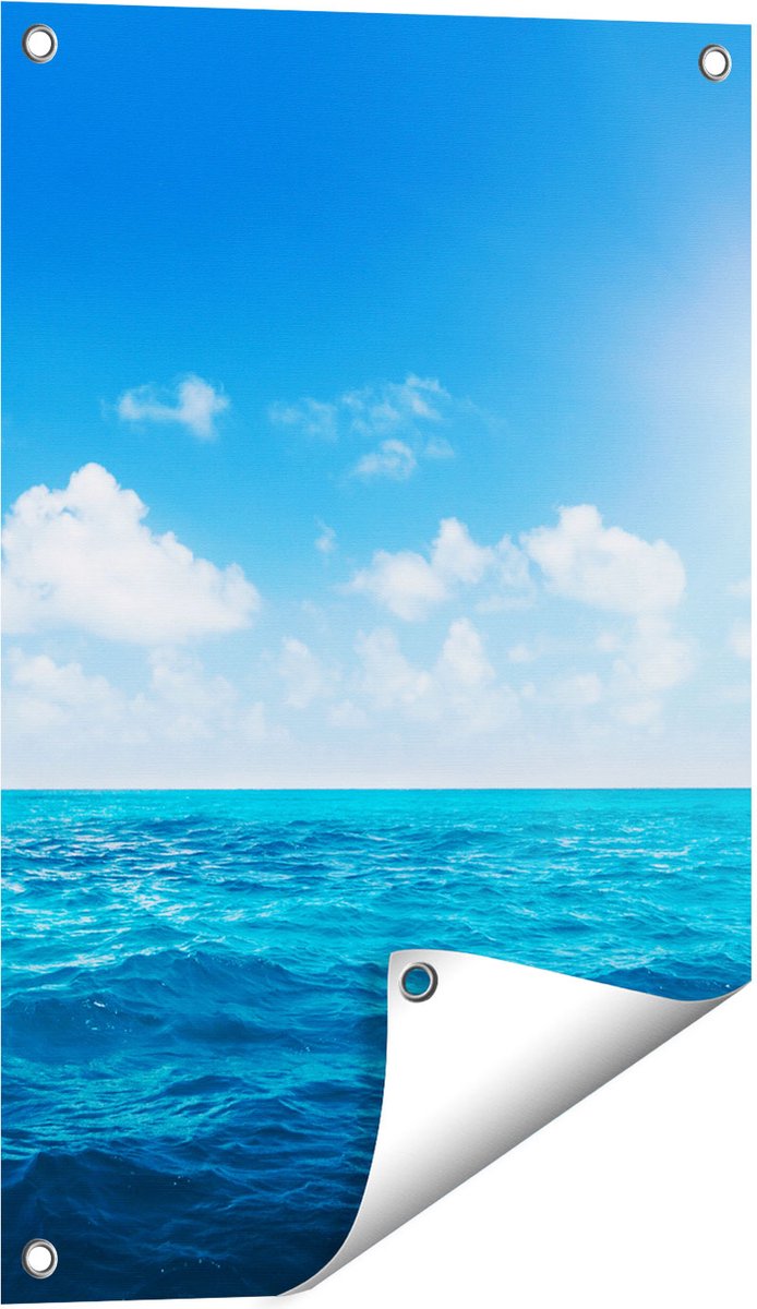 Gards Tuinposter Water Midden op Zee met Zonneschijn - 40x60 cm - Tuindoek - Tuindecoratie - Wanddecoratie buiten - Tuinschilderij Multikleur