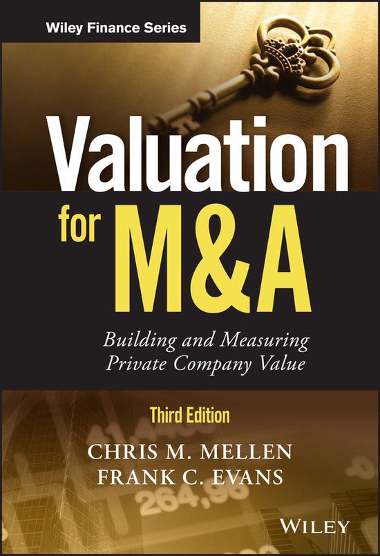 Boekomslag: 'Valuation for M&A', met een gouden sleutel op een donkere achtergrond en auteursnaam.