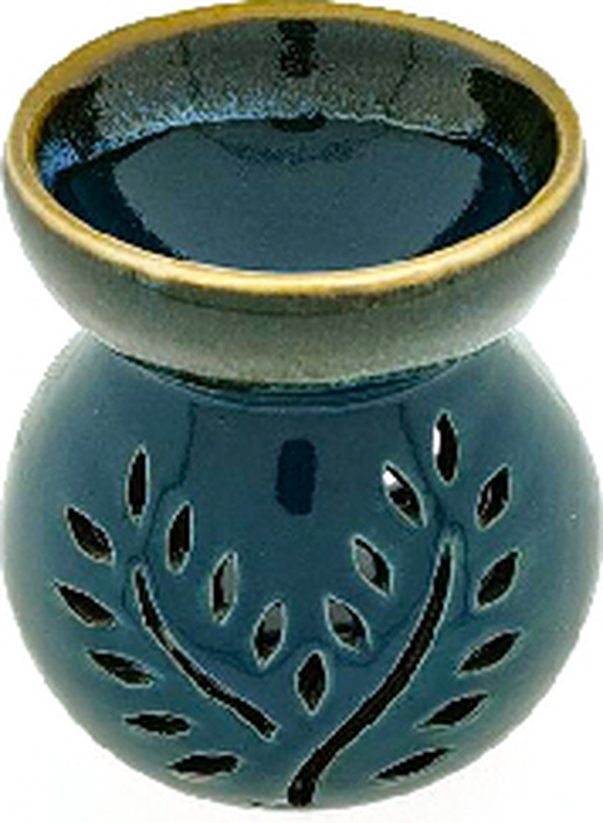 Aromabrander – Aromaverdamper – Aroma diffuser – Aromabrander - Olieverdamper - Aromadamper theelicht – Handgemaakt – groen/blauw