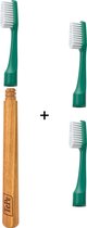 Brosse à dents TePe Choice ™ - brosse à dents durable - avec trois têtes de brosse à dents remplaçables - Vert