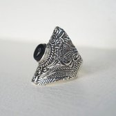 Zilveren ring Bohemian Black Onyx